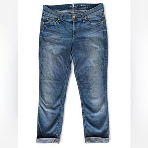 7 For All Mankind Skinny Crop and Roll Jeans